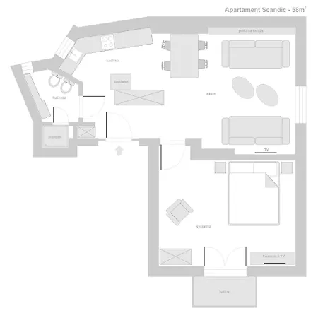 Sanhaus Apartments - Scandic - Apartament Z Balkonem 200 Metrow Od Plazy